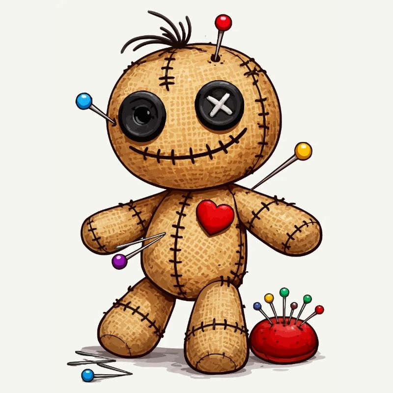 Voodoo doll with needles