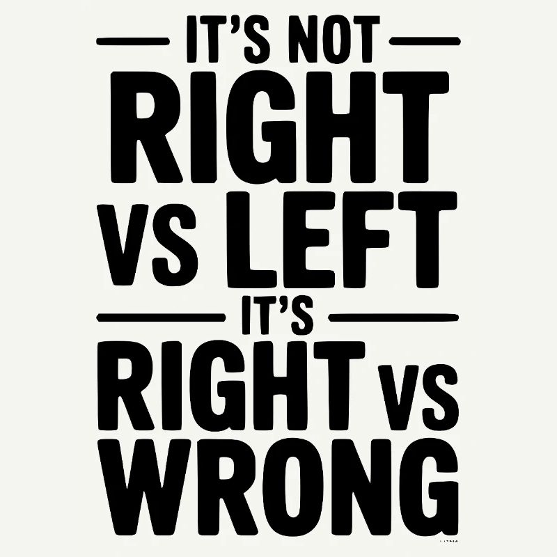 It's Not Right vs Left, It's Right vs Wrong