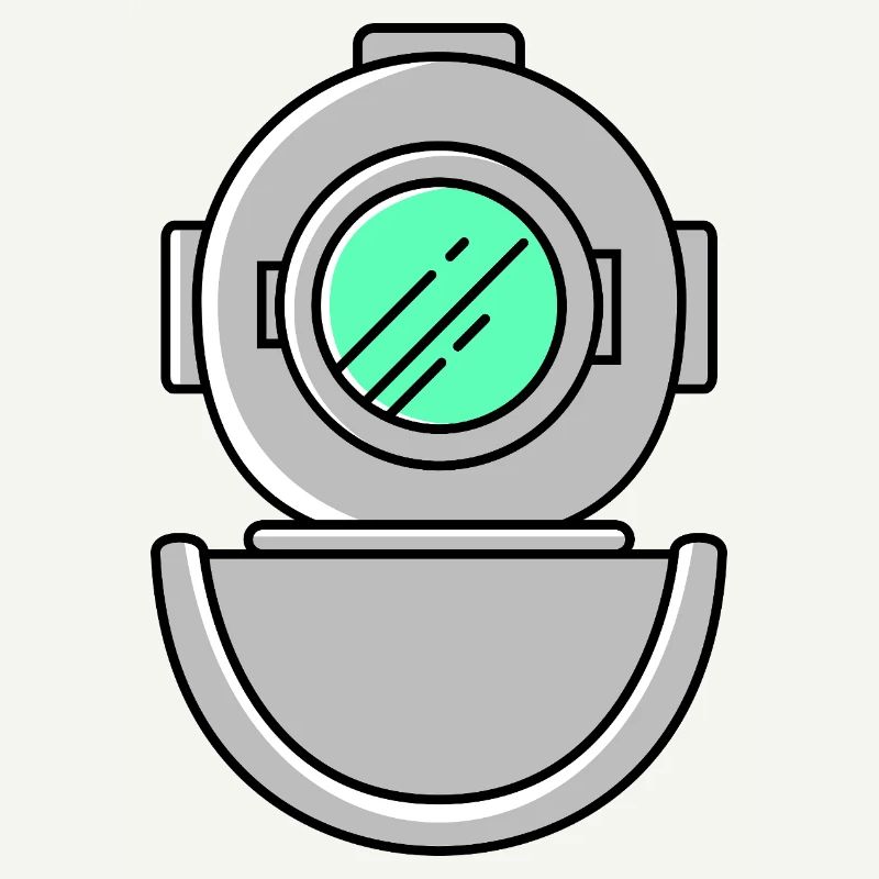 Symbole de plongée avec casque de plongée