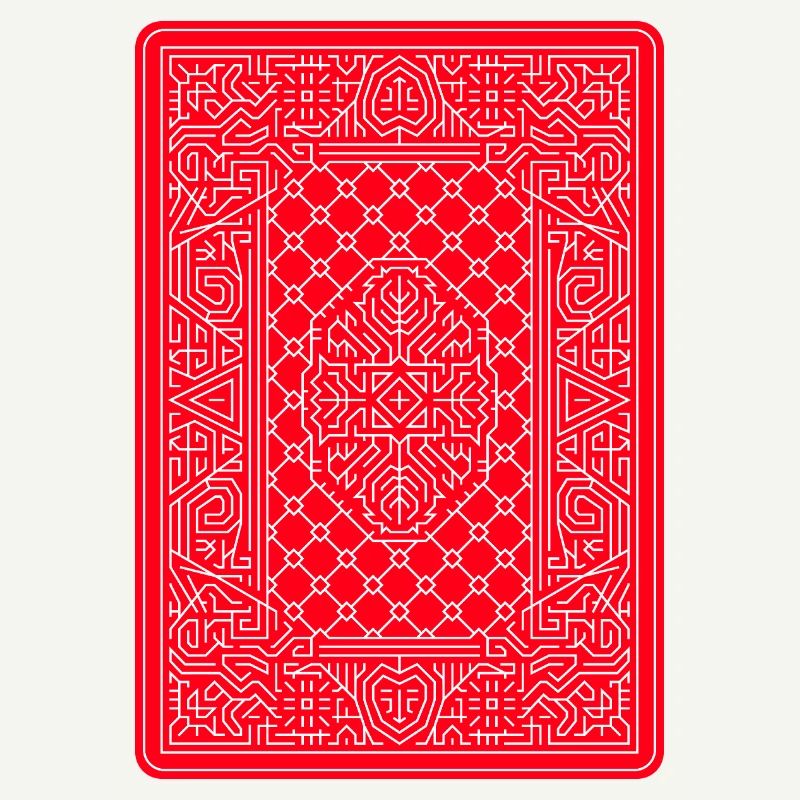 Geometric Playing Card Vector Art Red