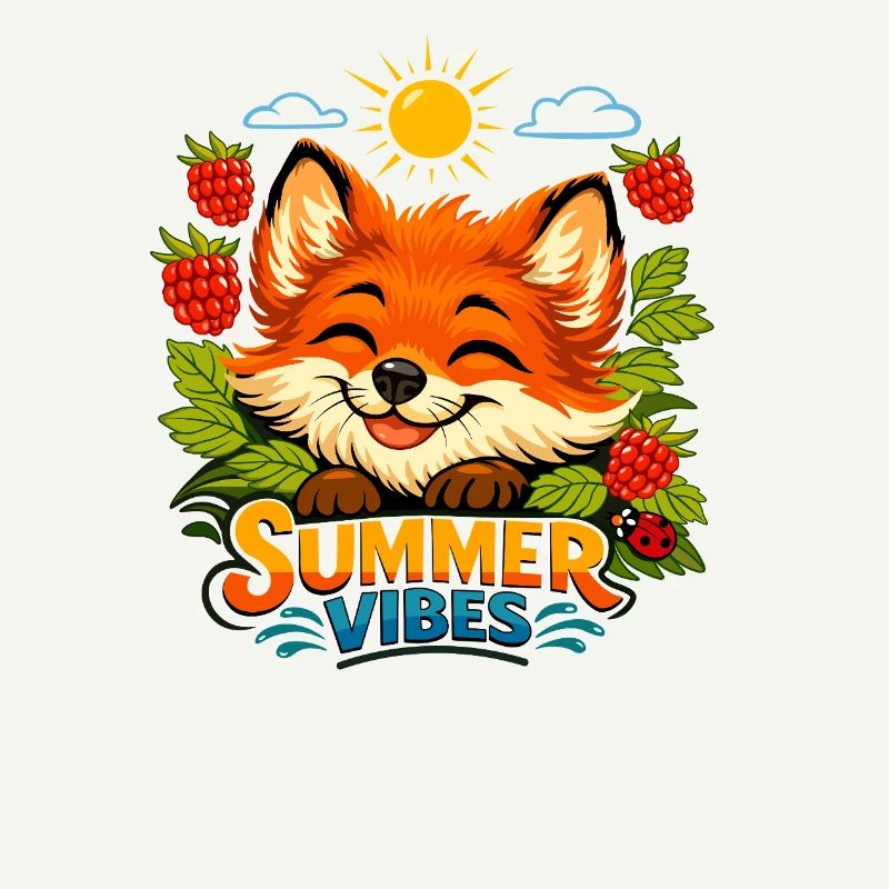 Summer print with a fox