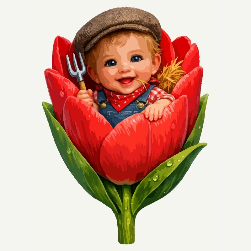 Bébé dans Tulip Bud