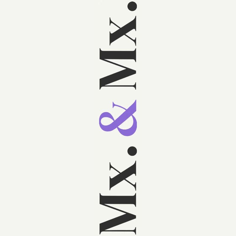 Conception de mariage en Mx. et Mx. en pile verticale de caractères