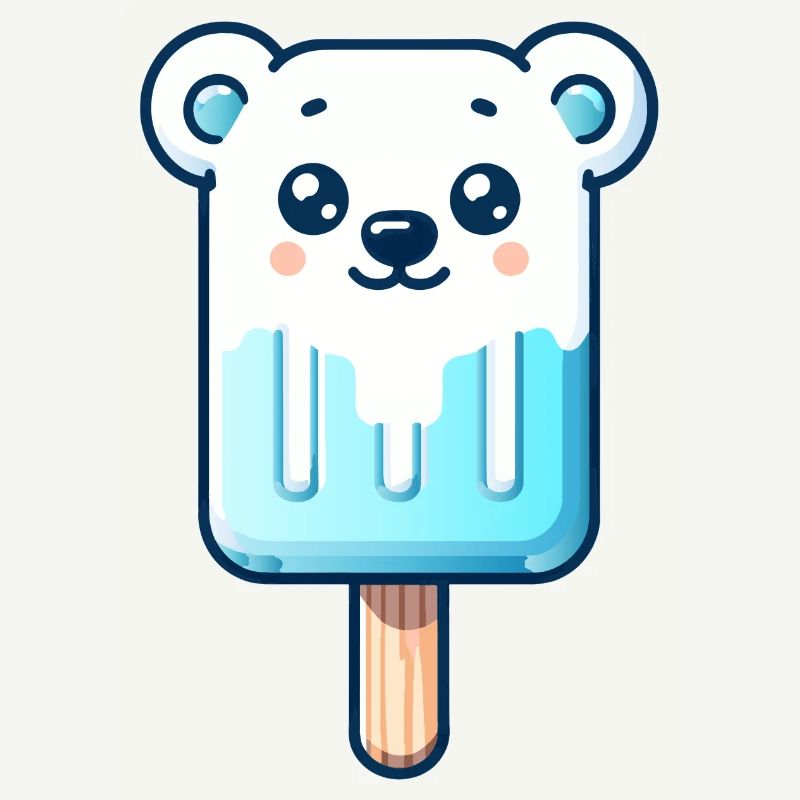 Ein Eis in Form eines lächelnden Eisbären