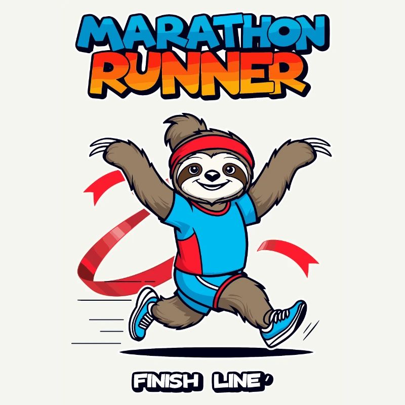 Faultier Marathonläufer
