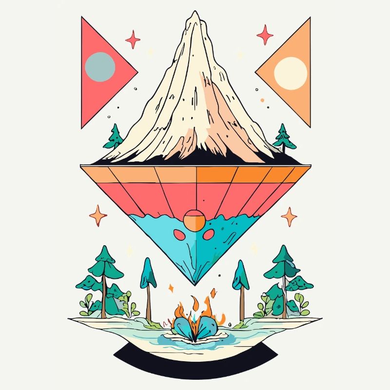 Conception de symétrie de montagne et de forêt