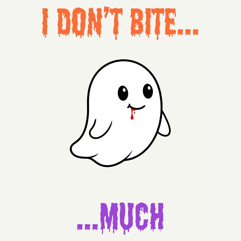 I Don't Bite... Much - Cute Vampire Ghost