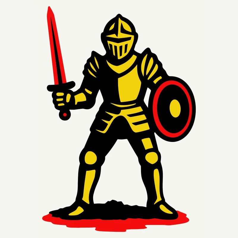 Yellow Knight with Red Sword