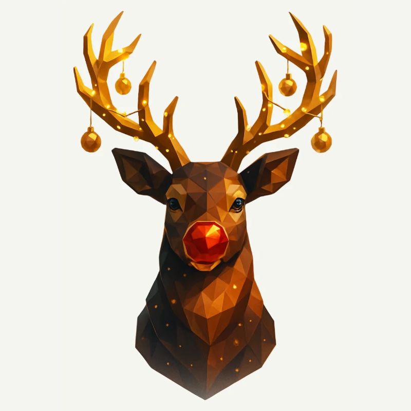 Renne de Noël Low Poly