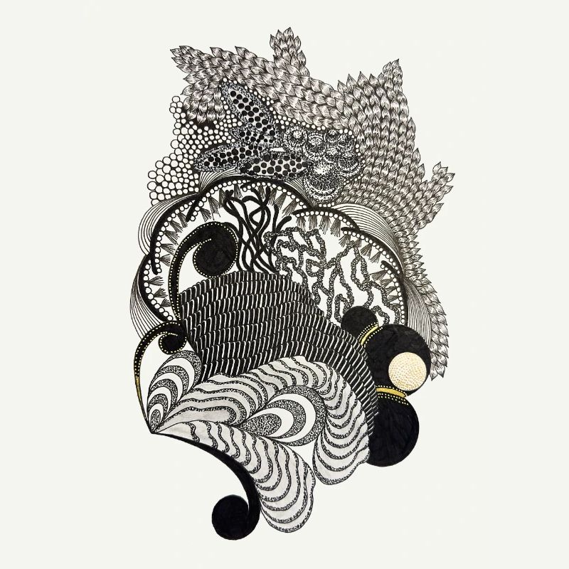 Black and White Decorative Waves Pattern
