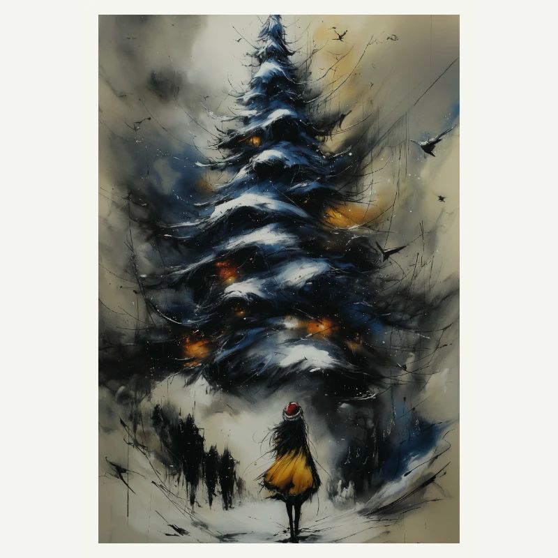 Winter path under the tree