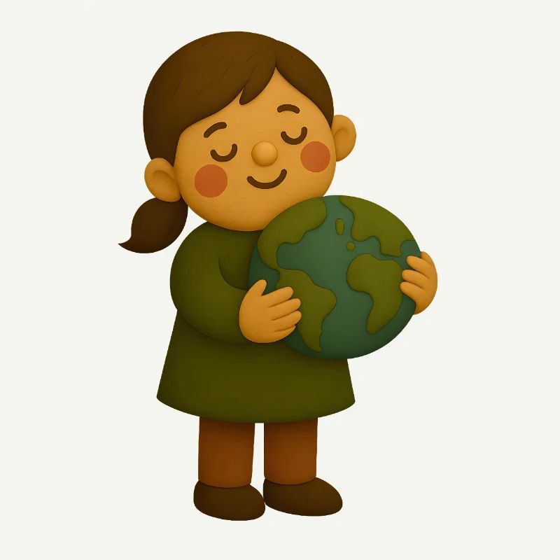 Little environmentalist with globe