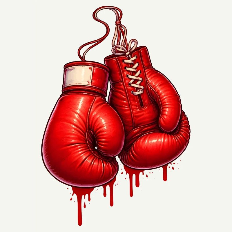 Rote Boxhandschuhe im Graffiti Stil 