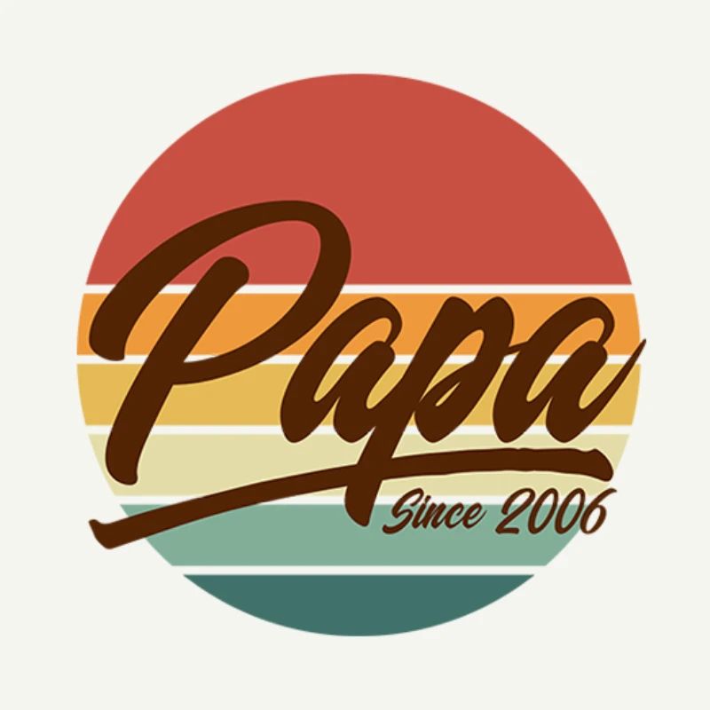 Papa seit 2006 Retro Sunset Vaterschaft