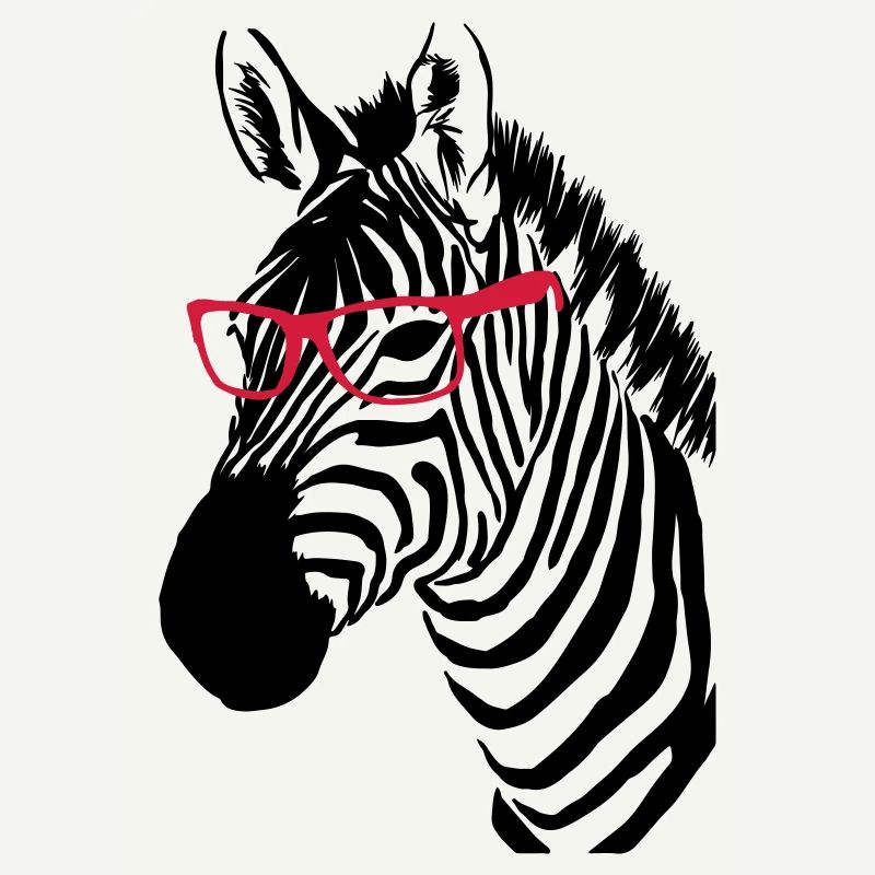 Zebra mit Brille