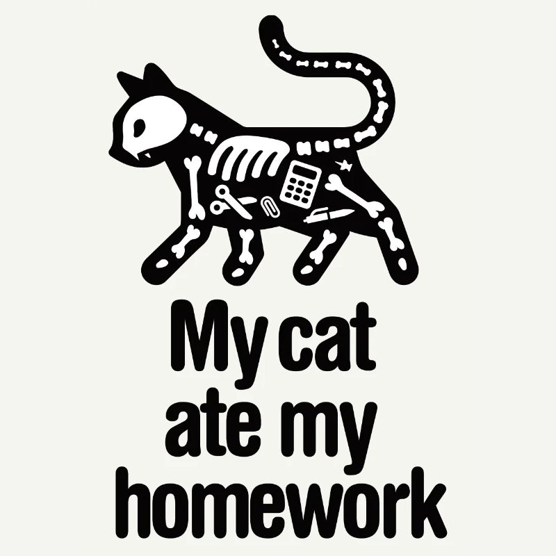 Mon chat a mangé mes devoirs à l'école