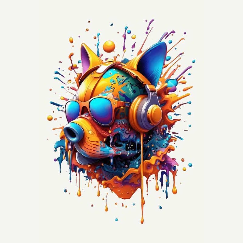Stylized Futuristic Dog Head Molosser Type