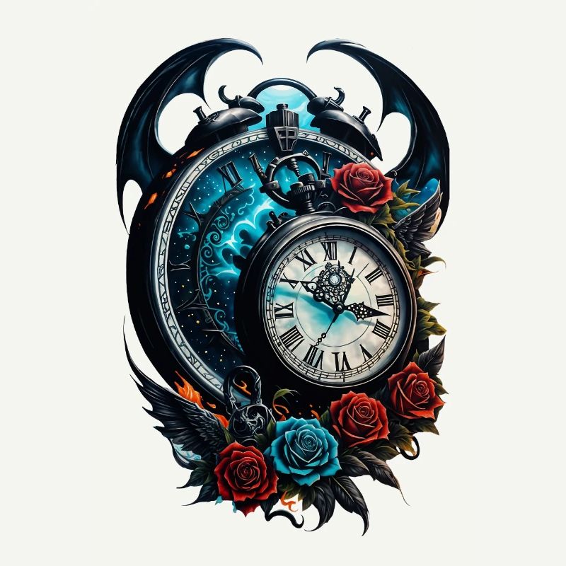 L’horloge dans le brouillard de l’infini.