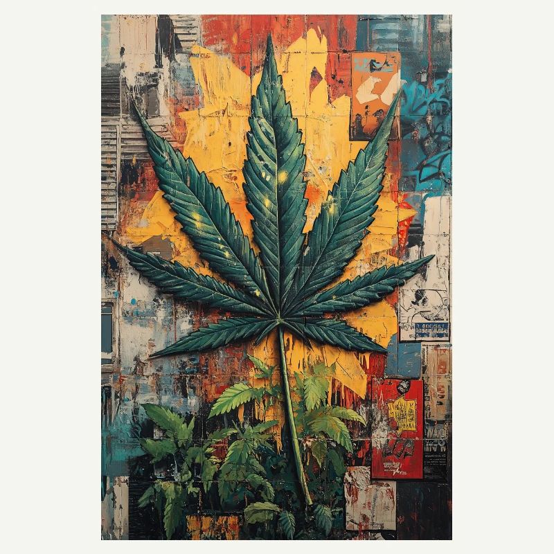 Graffiti Hanfblatt Wandkunst
