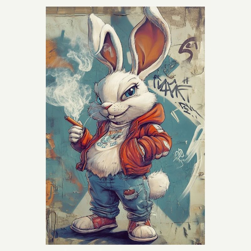 Sweat à capuche Graffiti Bunny