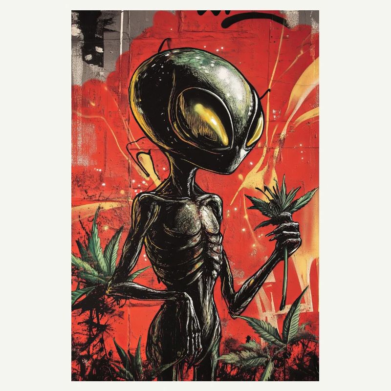 Graffiti de jardinier extraterrestre