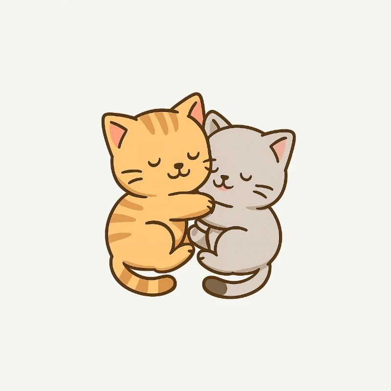 Deux petits chatons dorment ensemble