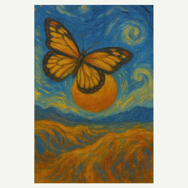 Papillon dans le style de Van Gogh