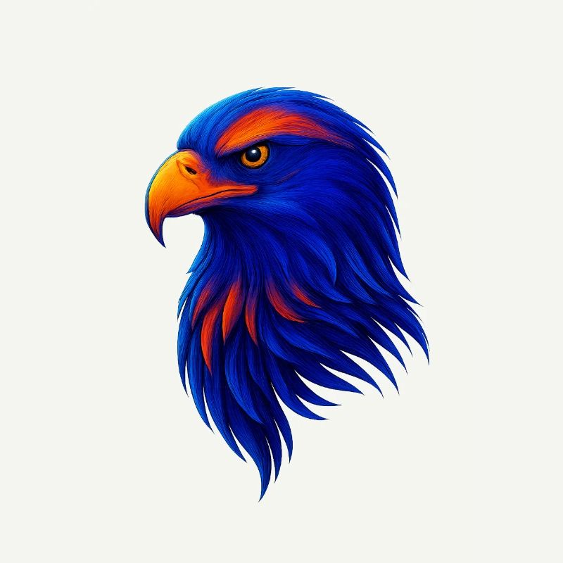 Colored eagle in neon style
