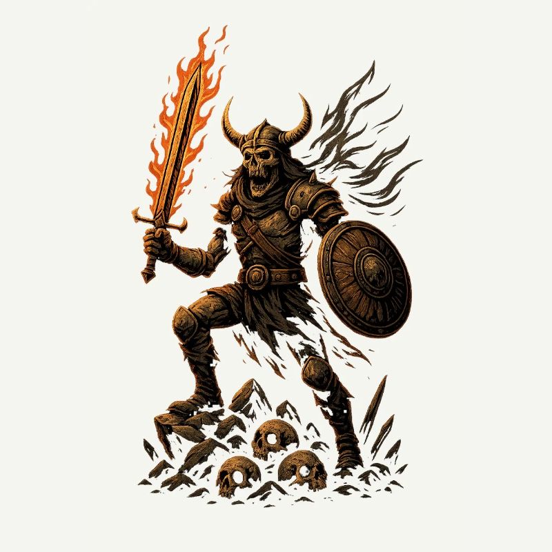 Demonic Warrior with Fire Dagger
