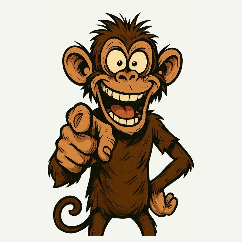 Playful monkey with a smile