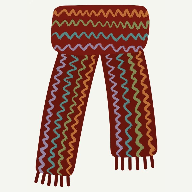 Écharpe colorée à motifs zigzag