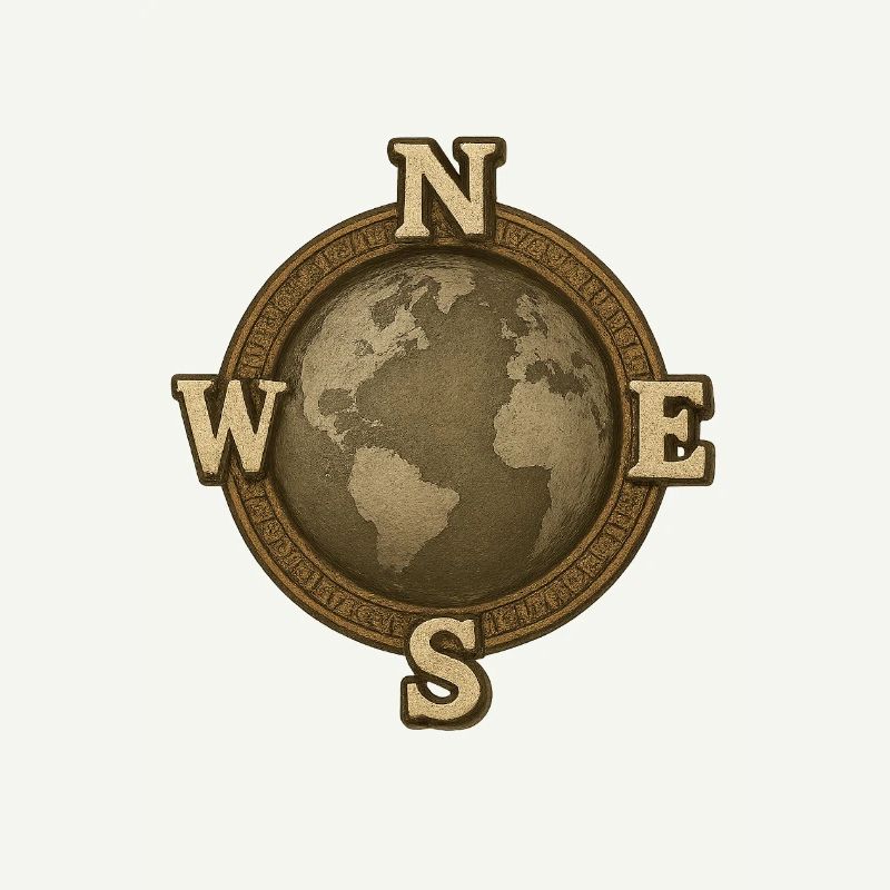Vintage World Compass World Map