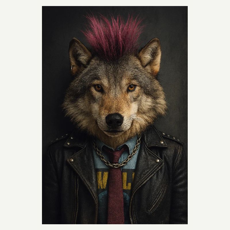 Blouson en cuir Wolf’s Punk Mohawk