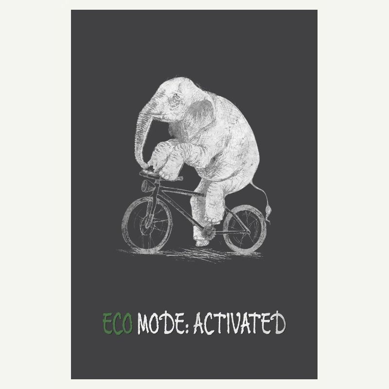 Éléphant activé par le mode éco sur un vélo
