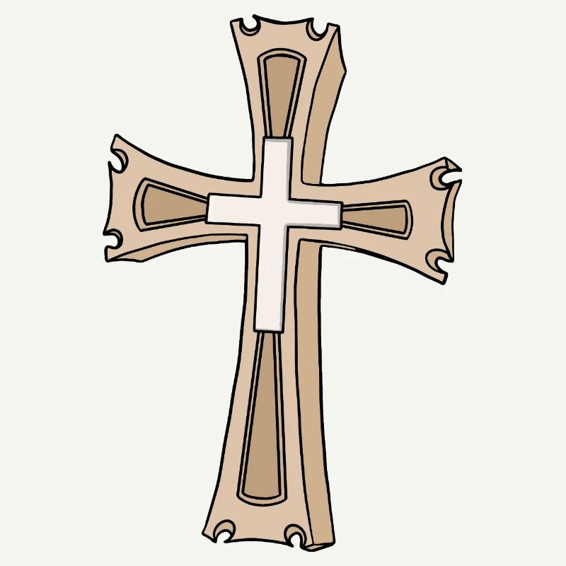 Écusson en forme de croix ornée