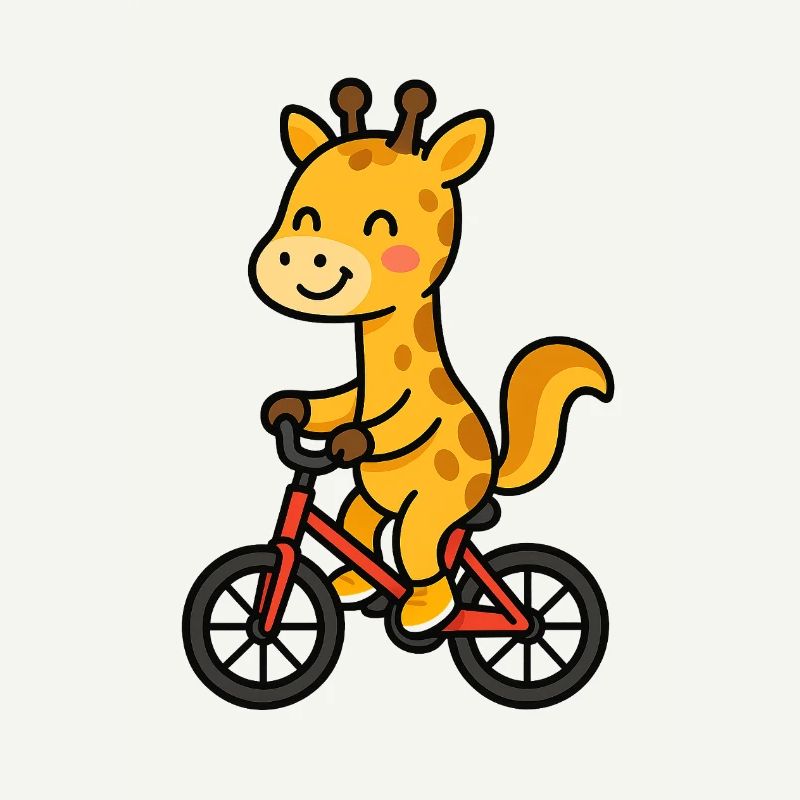 Giraffe on a bicycle