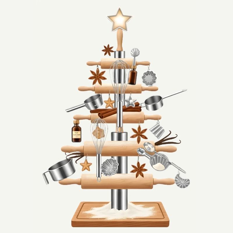 Kitchen tree made of baking tools