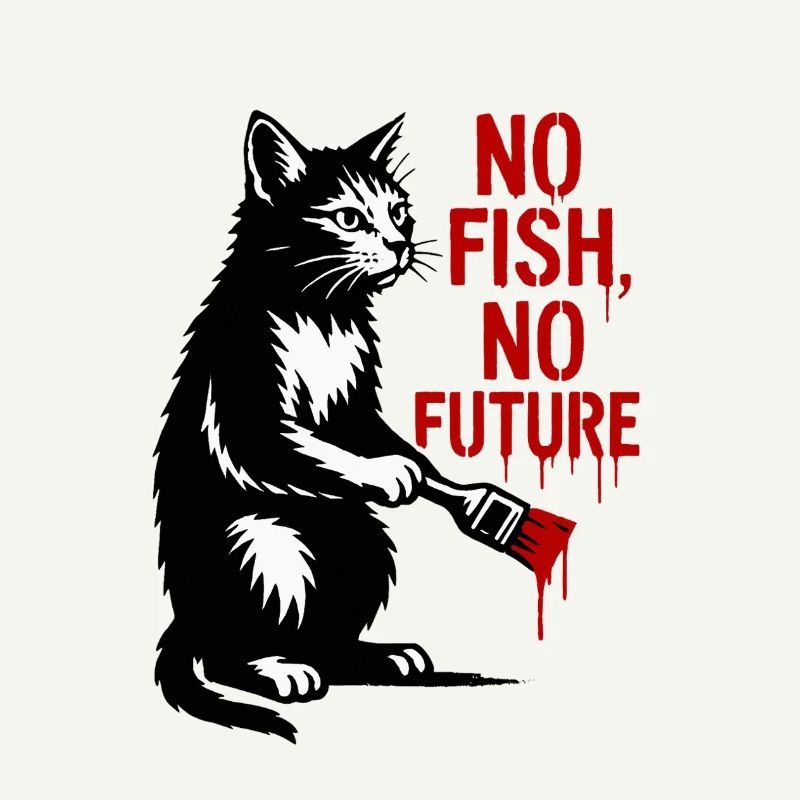 No Fish No Future Katze Graffiti
