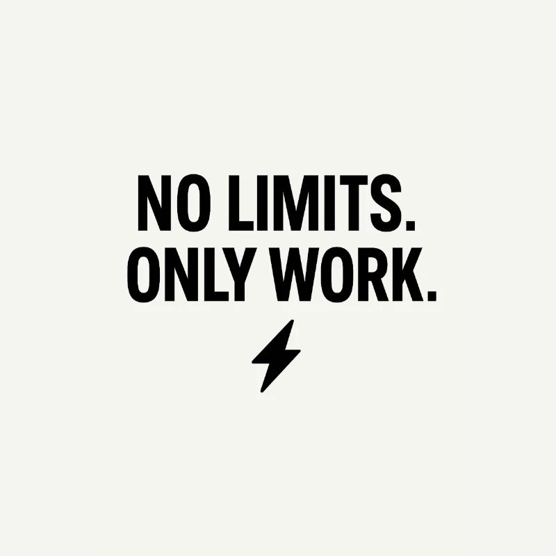 No Limits. Only Work – Gym Motivation Quote
