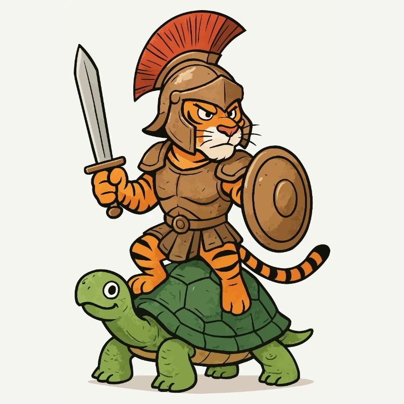 Gladiator Tiger on Turtle