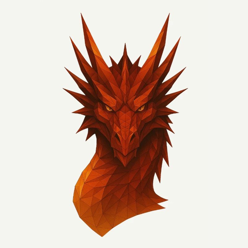 Flammender Lowpoly Drache
