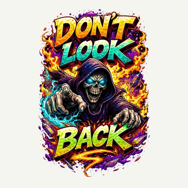 Dont Look Back Skeleton Neon