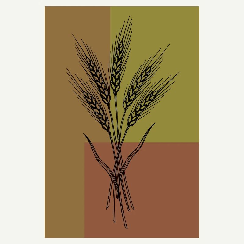 Art de lignes Wheat Ears – Design botanique