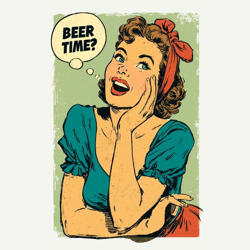 Pin-up rétro de Beer Time