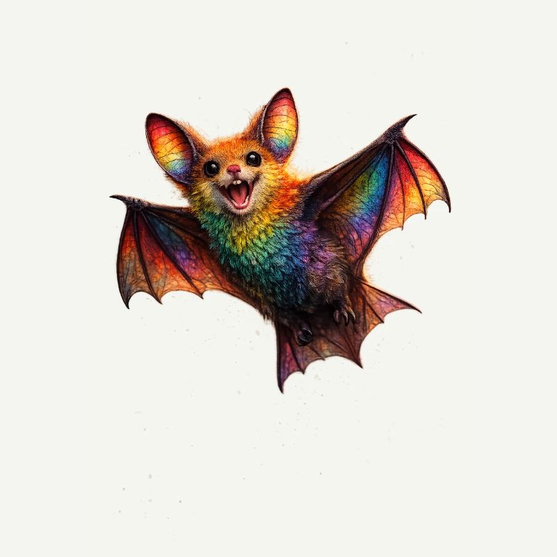Rainbow Bat Night Creature