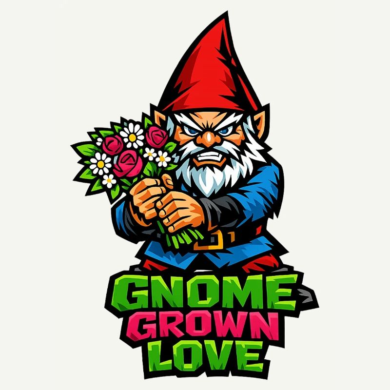 Evil Gnome, Dark Gnome, Goth Gnome, Funny Gnome