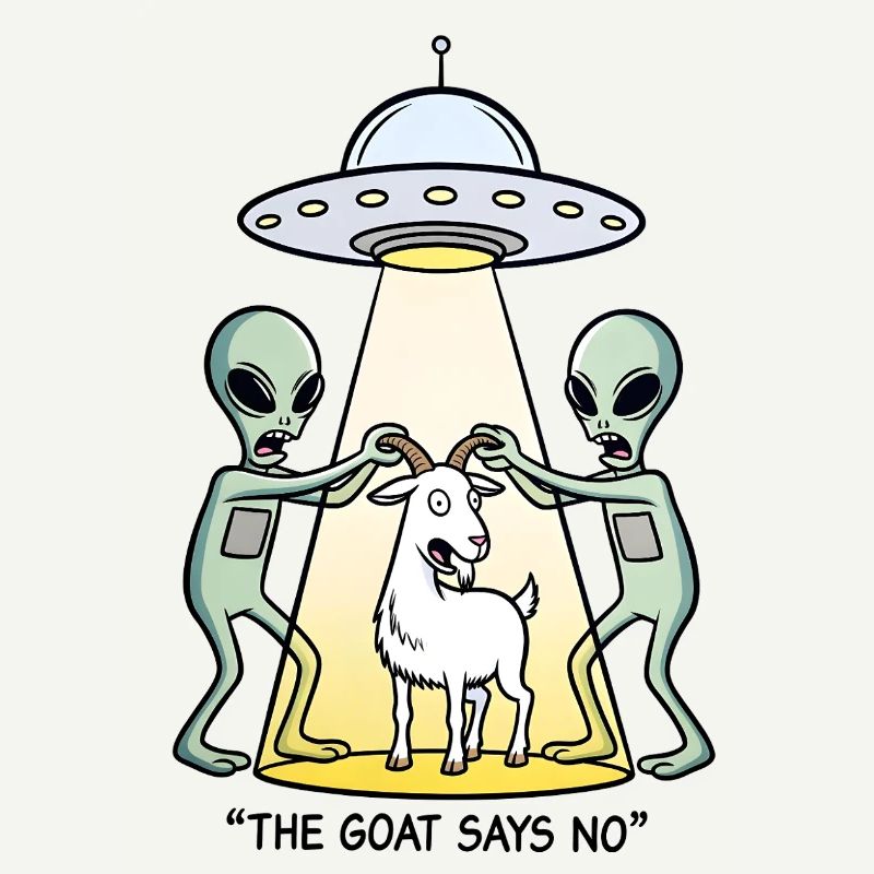 Funny Alien Kidnapping Goat