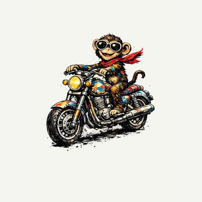 Singe moto dans le style course
