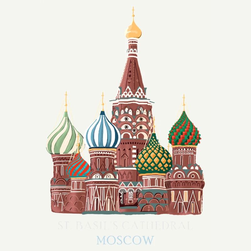 Moscou, cathédrale Saint-Basile dessinée à la main
