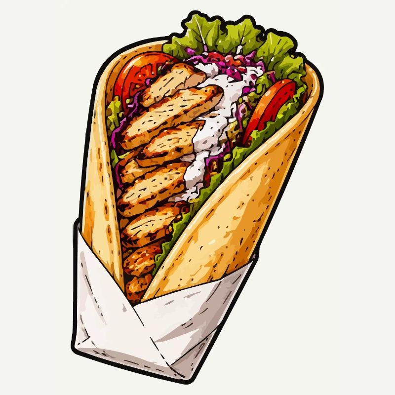 Illustration de wrap de poulet